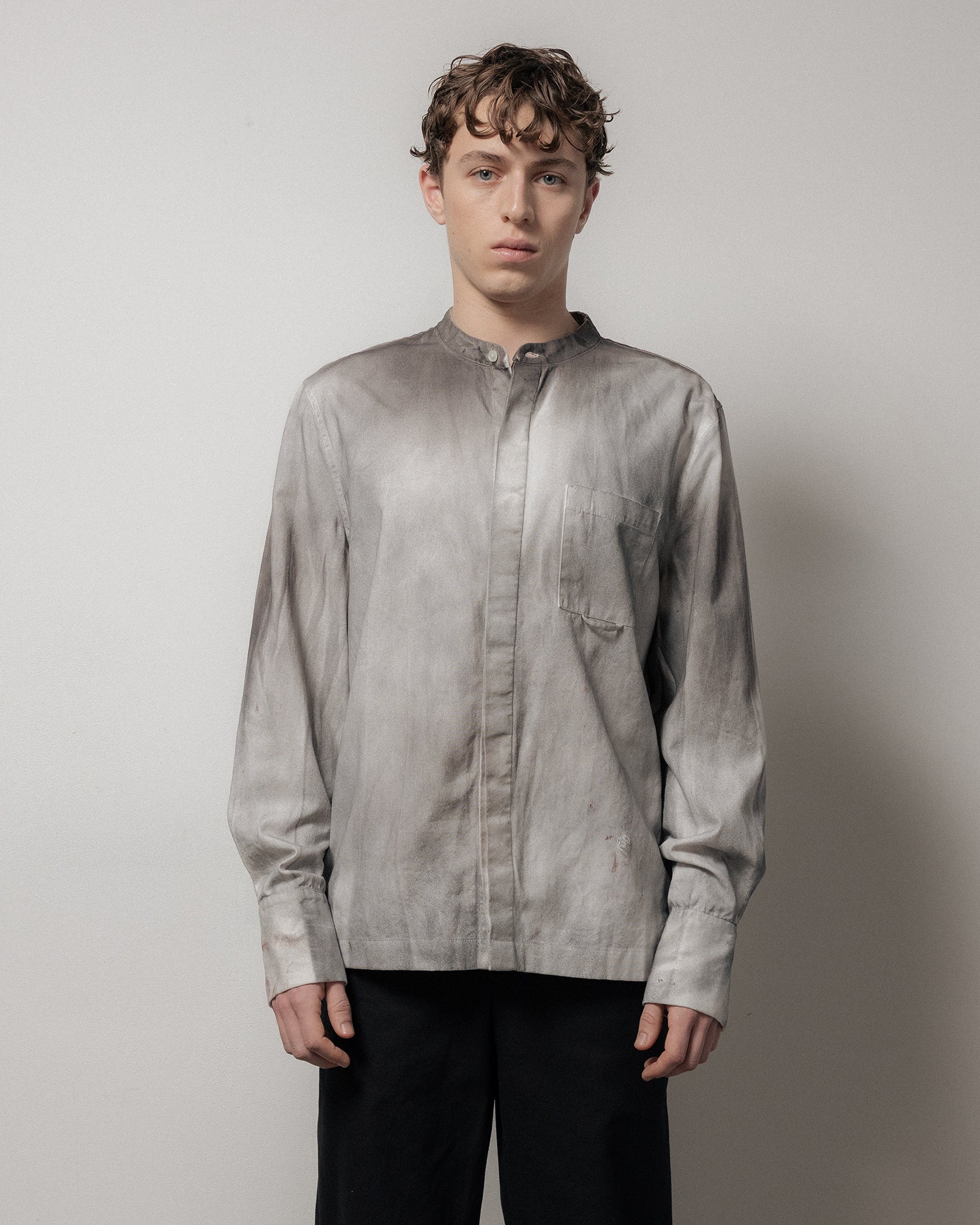 Lucas LS Button Down - Distressed