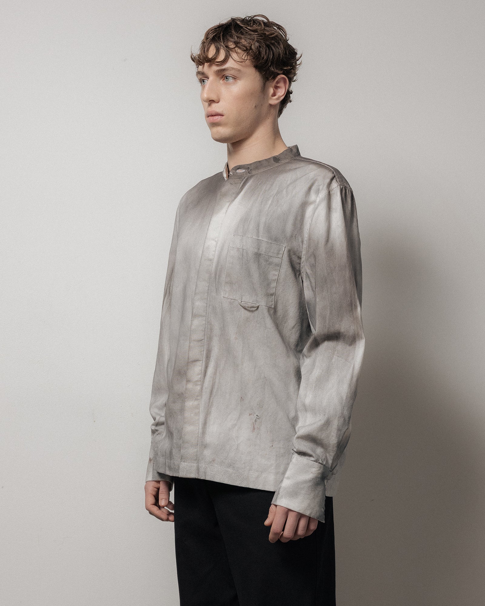 Lucas LS Button Down - Distressed